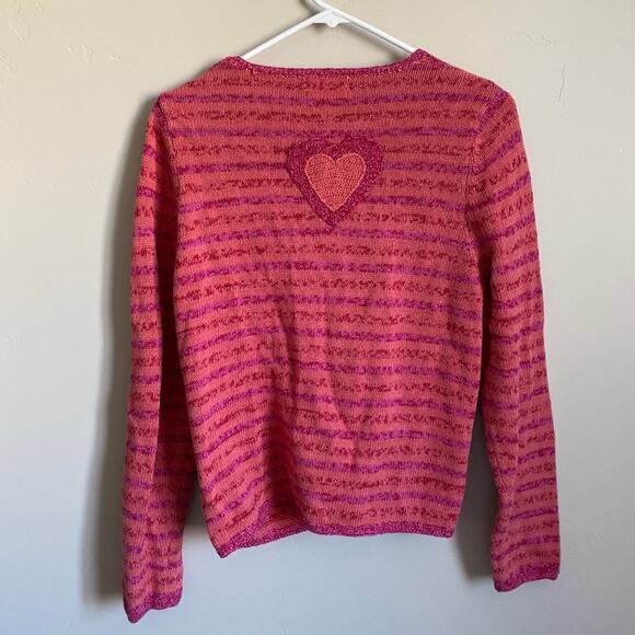 Christopher and Banks Hand Embroidered Heart Pocketed and Buttoned Cardigan - Picture 2 of 6